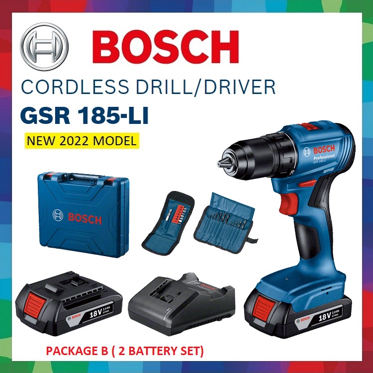 Bosch GSR 185 LI Cordless Drill Driver 18V GSR185-LI Brushless Motor ...