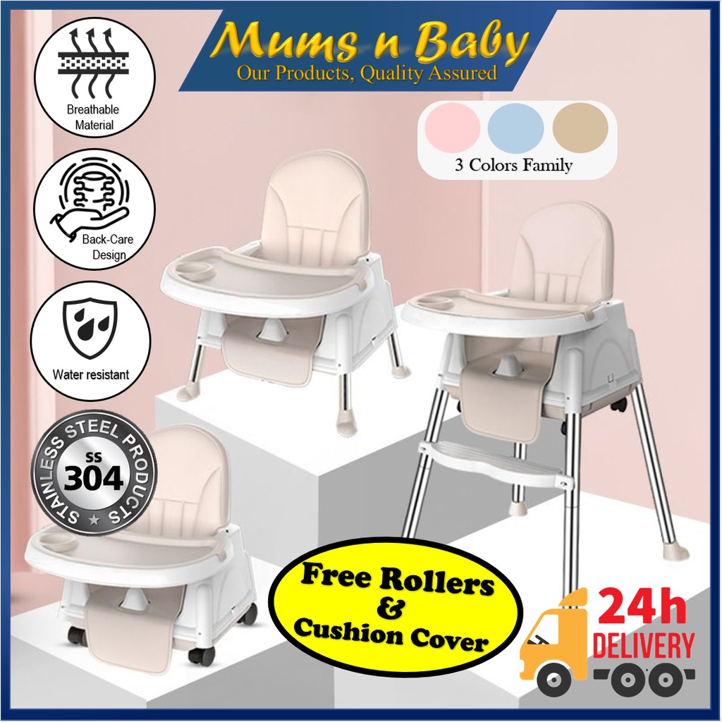 BABY HIGH CHAIR Foldable Baby Chair Feeding High Chair ADJUSTABLE ...