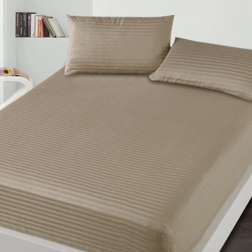 Essina Bedding Prismatic Hotel Series 40CM Depth Pocket Fitted Sheet Cadar 1cm Stripe Microfiber