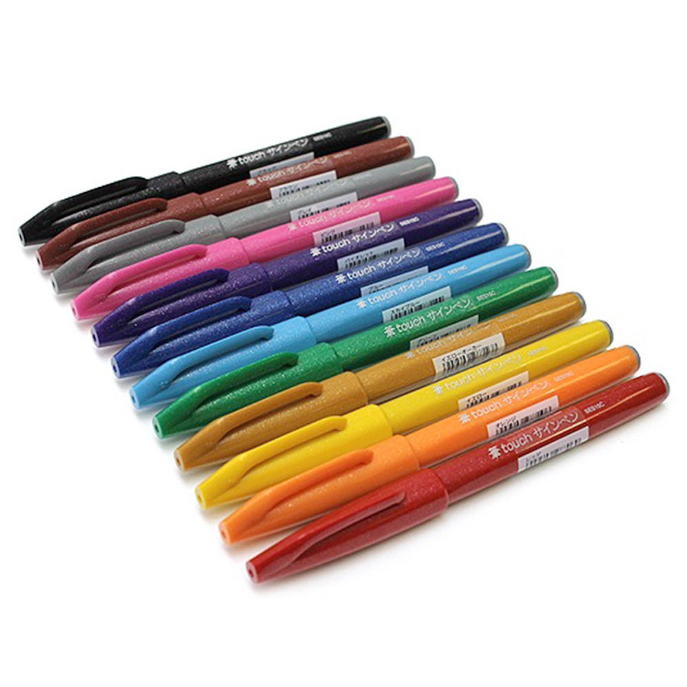 Pentel Fude Touch Brush Sign Pen Set (Colours of 12) | Shopee Malaysia