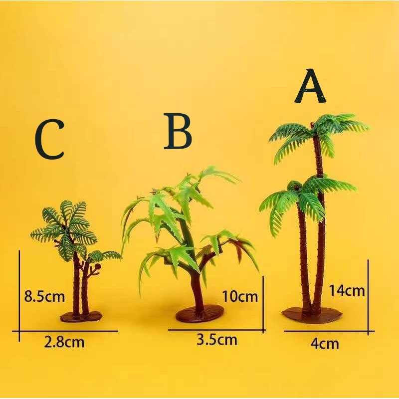 cake topper cake deco toy coconut trees pokok kelapa pagar fence ...
