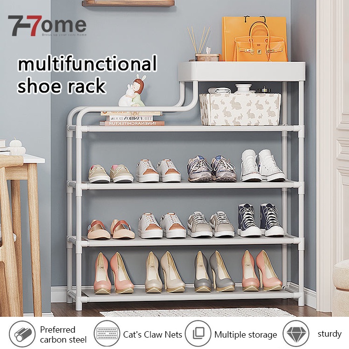 {SG}3/4 tier metal shoe rack/minimalist design shoe rack/multi-level ...