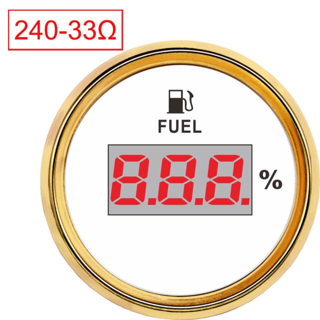 Digital 52mm Fuel Gauge Oil Tank Level Indicator 0190ohm Oil Level