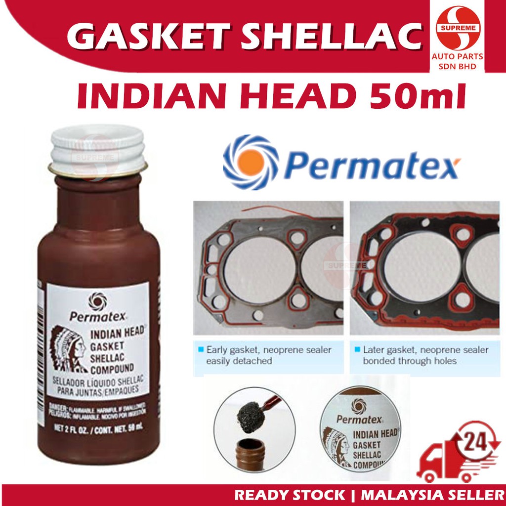 S2U Permatex 20539 Indian Head Gasket Shellac Compound 2Oz 50ml For ...