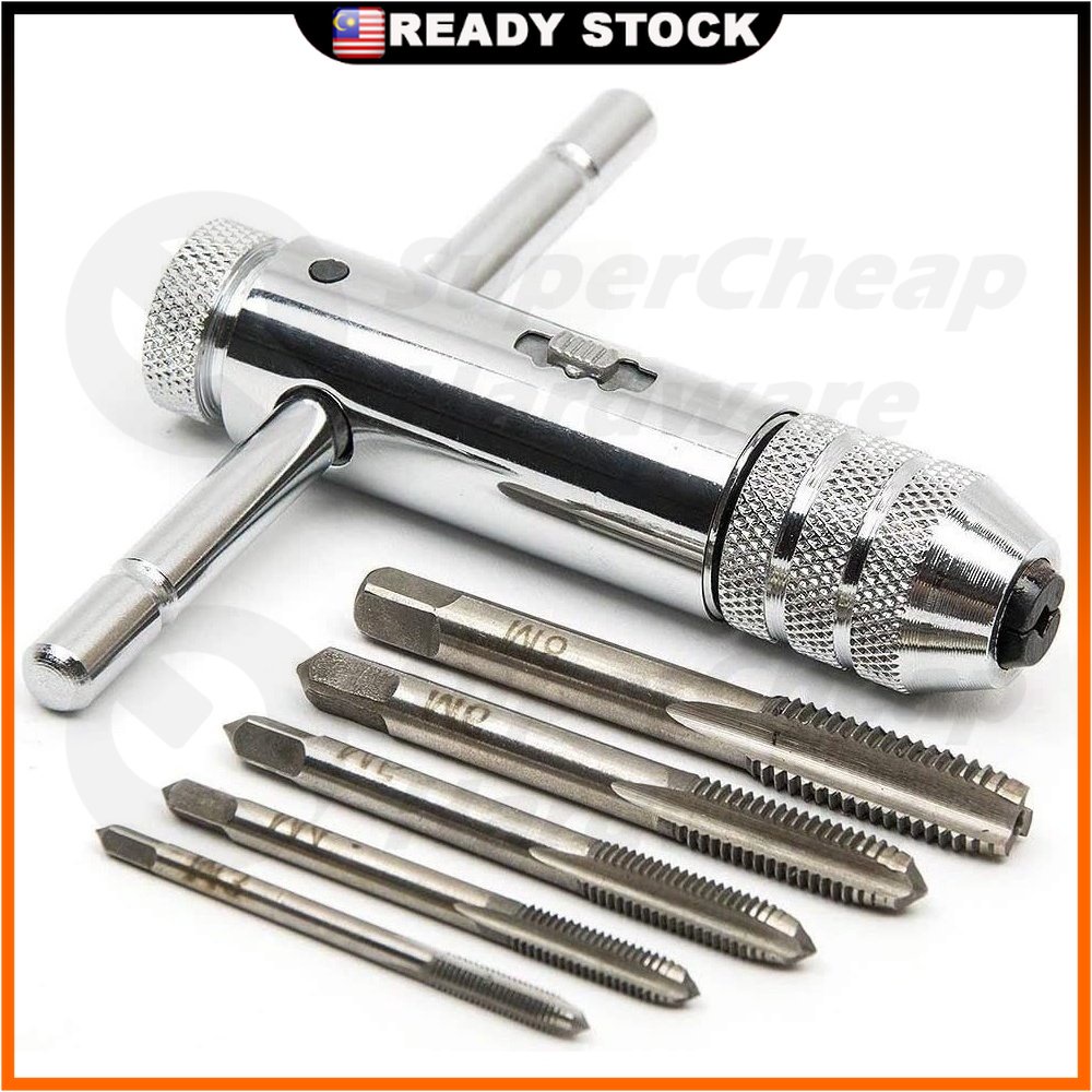 Screw Tap Drill Bit Straight Flute Groove Steel HSS Titanium Hand