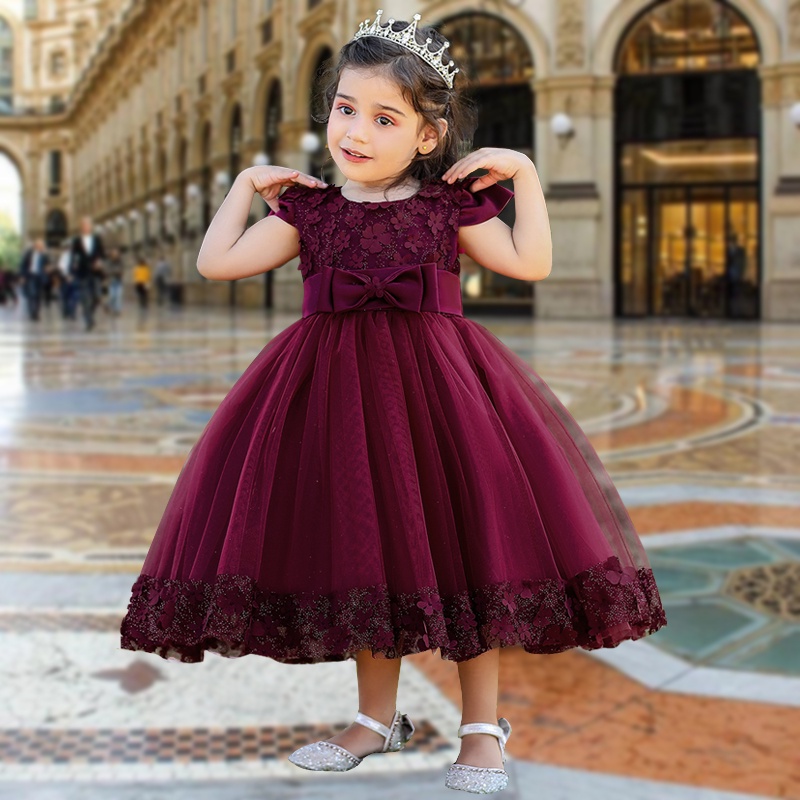 MQATZ Flower Ceremony Baptism 1 Year Birthday Dress For Baby Girl Clothing Lace Princess Dresses Bow Party Dress Gown L2036XZ Shopee Malaysia