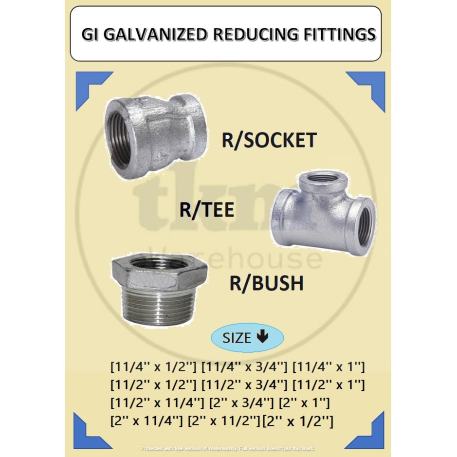 🔥READY STOCK🔥GI GALVANIZED REDUCING FITTINGS (1'' - 2'' ) R/SOCKET - R ...