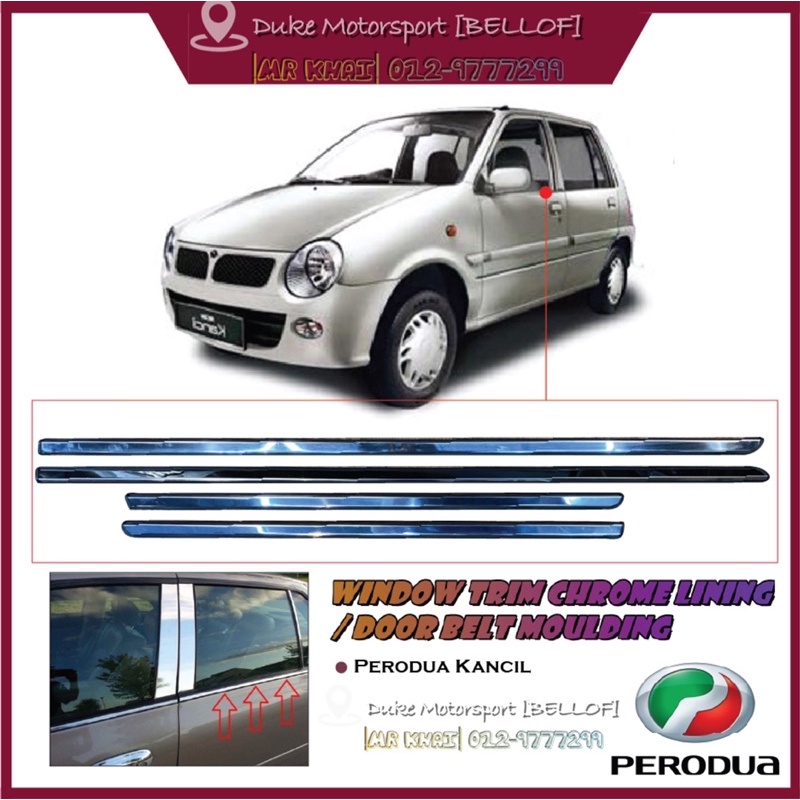 4Pcs Perodua Kancil Viva Axia Kelisa Kenari Door Lining Chrome Door