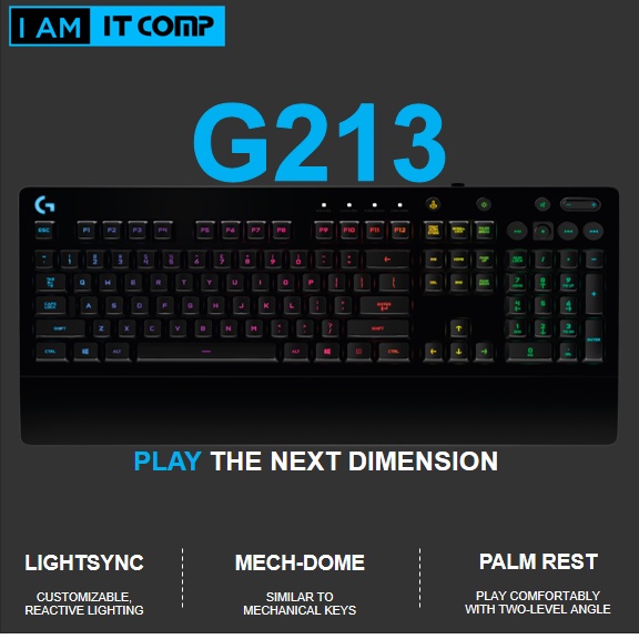 Logitech G213 Prodigy RGB Gaming Keyboard with RGB Lighting, Spill-Resistant & Durable, Adjustable Feet, Customize G Hub | Malaysia