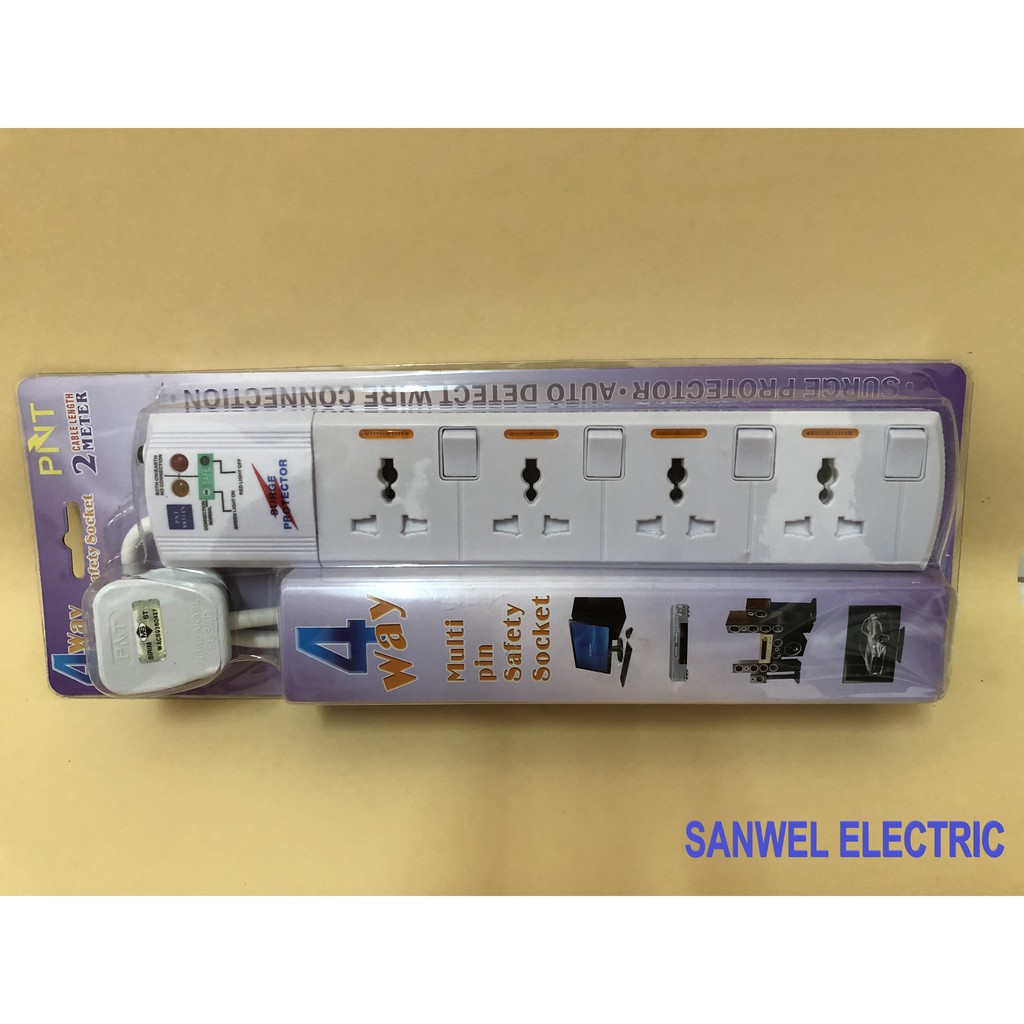 4 Way Multi Pin Safety Socket (2 Metres) | Shopee Malaysia