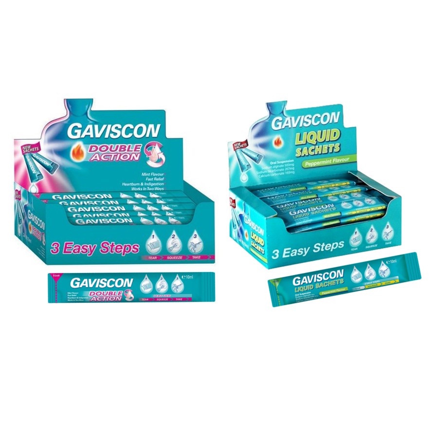 Gaviscon Liquid Sachets (Peppermint) / Gaviscon Double Action 24's x