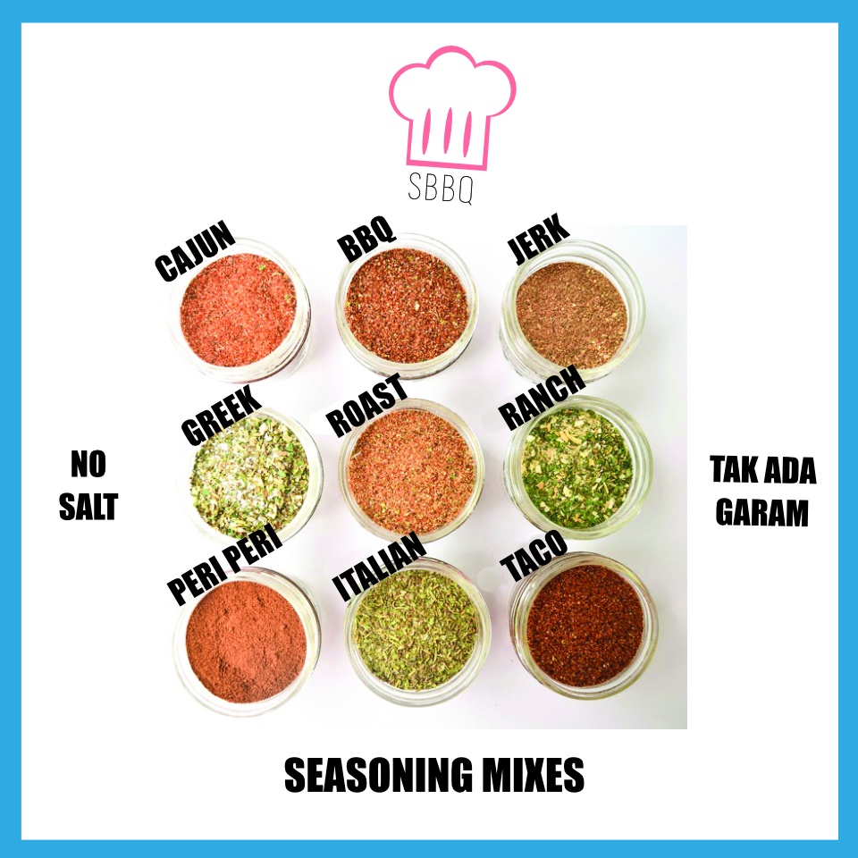 100G SEASONING MIX REMPAH CAMPURAN TACO CAJUN PERI PERI ROAST CHICKEN KAMBING GREEK RANCH