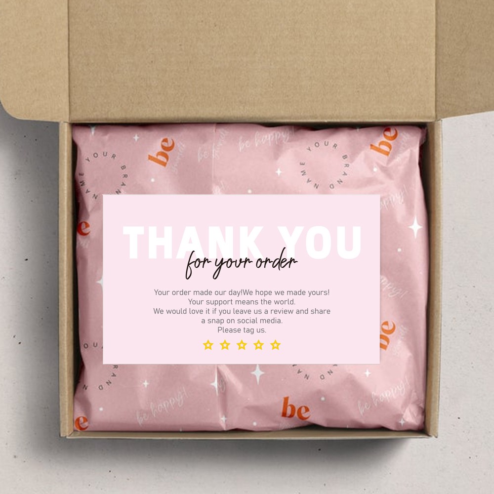 30 Pcs Pink Thank You For Your Order Cards For Supporting My Small ...