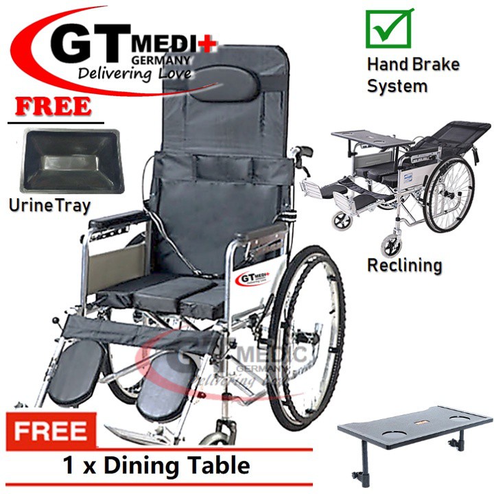 WCPLC20 GT MEDIT GERMANY Lie Down Reclining Self Propelled Commode