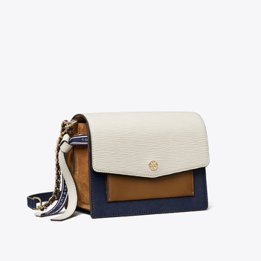 Tory burch robinson mixed materials shoulder bag sale