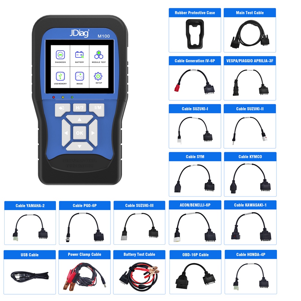 Jdiag M100 Motorcycle Diagnostic Tool Standard Version M100 Motorcycle Diagnosis Scanner Can 1432