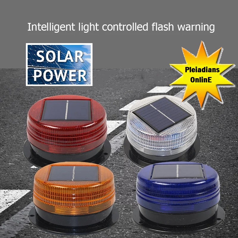 HOMIEE Solar Strobe Led Warning Flash Light Traffic Road Safety Beacon ...