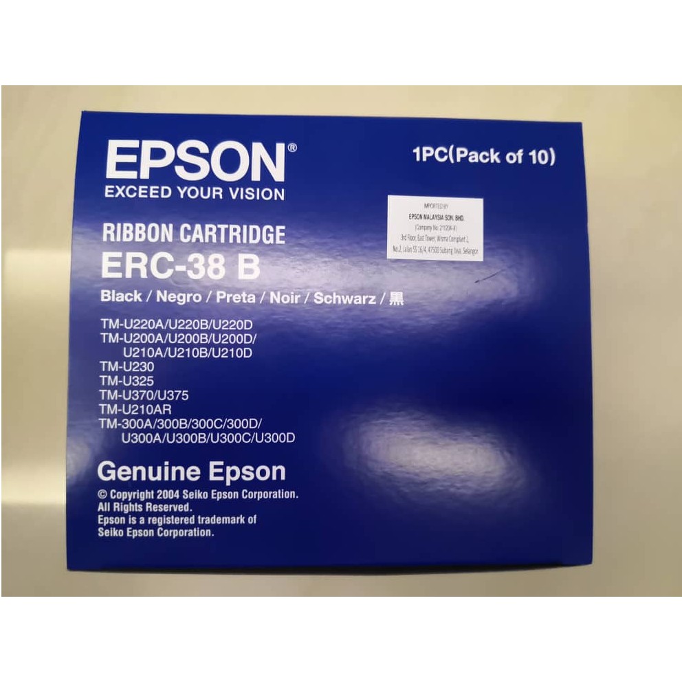 EPSON RIBBON CARTRIDGE ERC-38 Black - 10pcs | Shopee Malaysia