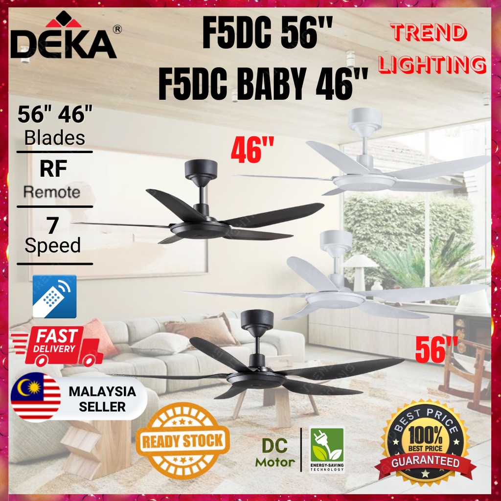 [ New Model In 2022 ] DEKA Ceiling Fan F5DC F5DCL 56" 46" DC Motor 14