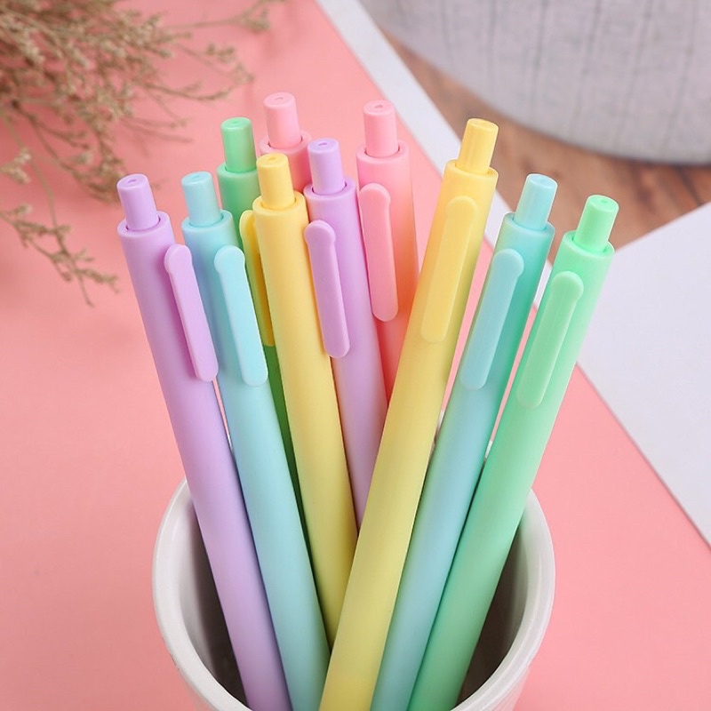 Gel Ink Ballpoint Pen, cute Black Ink Ball Pen 0.5mm cute pastel Color ...