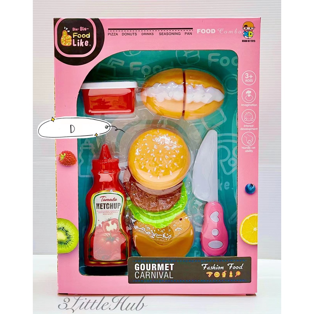 Fast Food Playset Gourmet Soft Play Food Ready Stock* Pretend Play