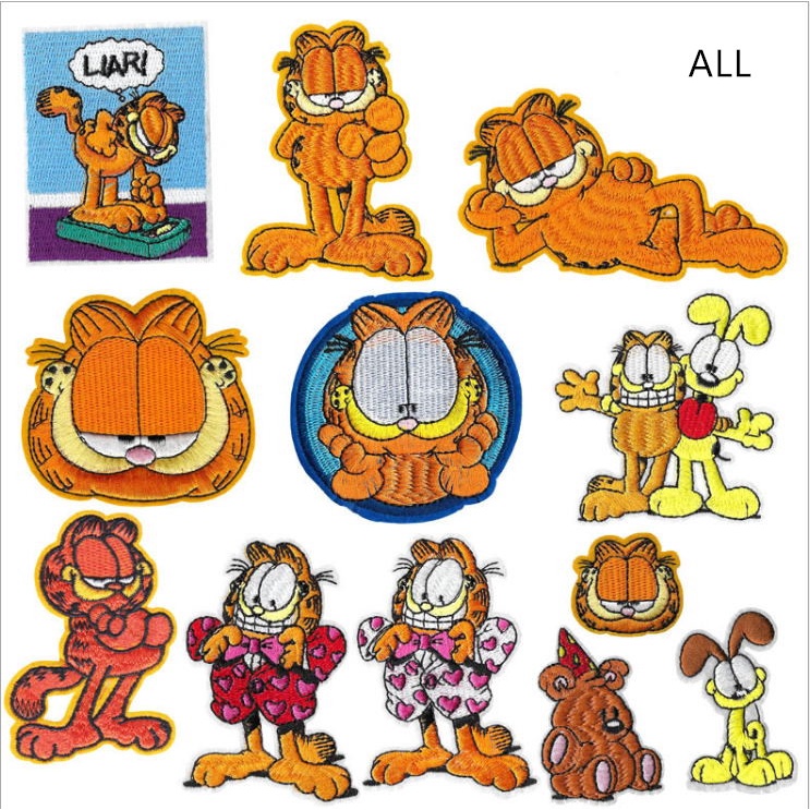 Garfield Series Embroidery Cloth Stickers Clothes Badges Armbands Pants ...
