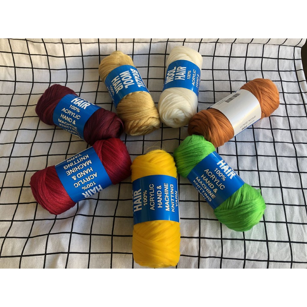 Black African wig wool yarn DIY hand knitted woolflame retardant ...