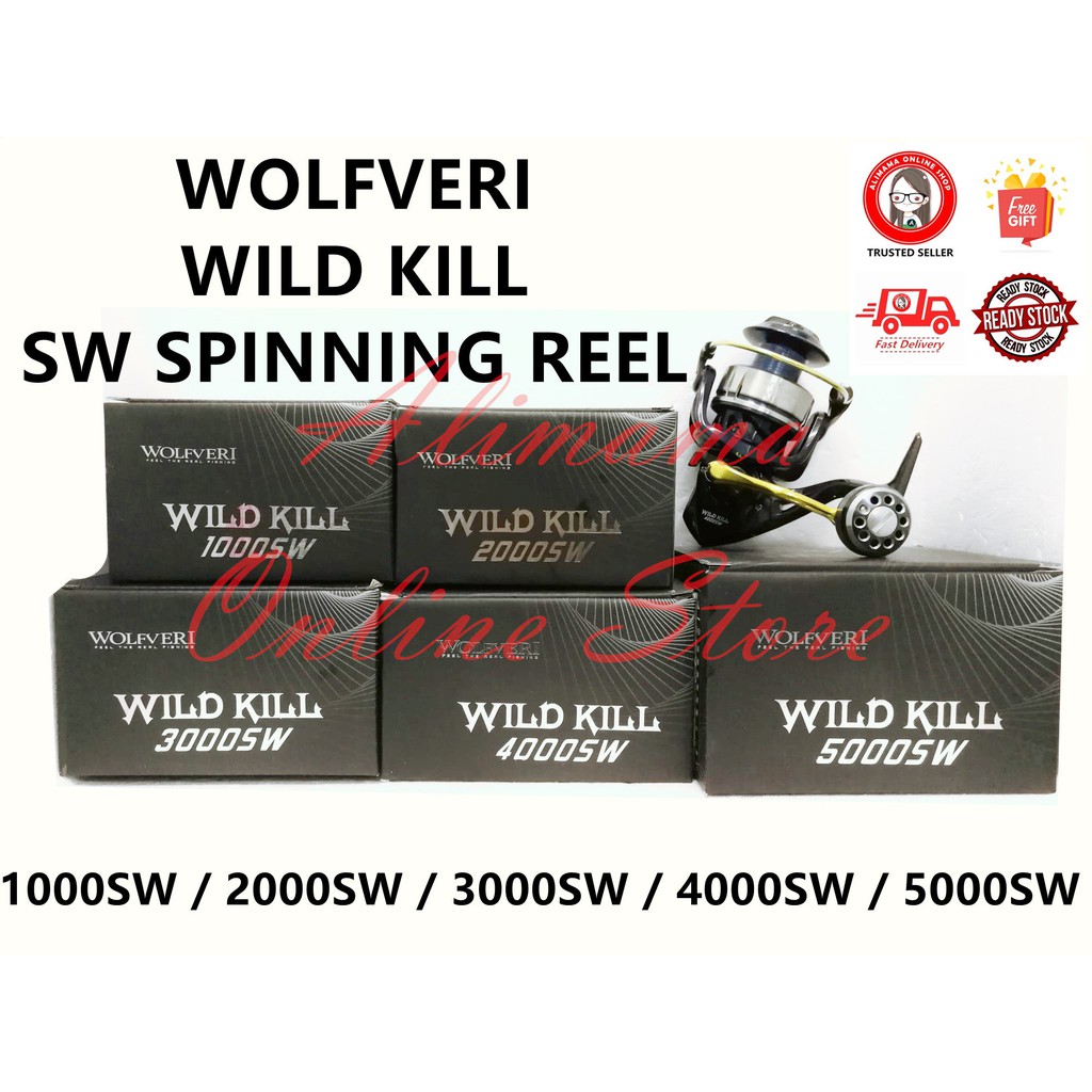 WOLFVERI WILD KILL SW SPINNING REEL WITH CLICKER SOUND