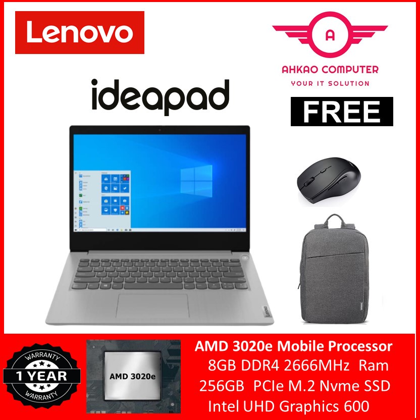 Lenovo Ideapad 3 14ADA05 81W000UVMJ 14'' Laptop Platinum Grey ( AMD ...