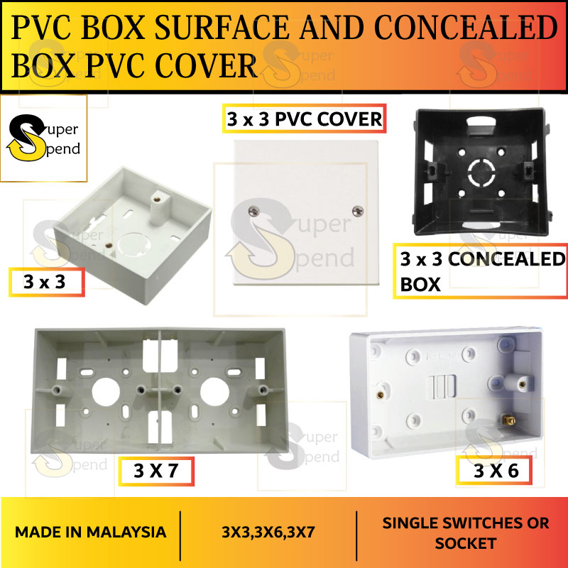 [3x3 / 3x6 / 3x7] PVC Base Nut Box surface & Concealed Box PVC Cover