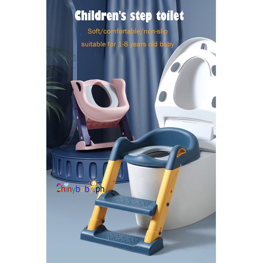 Foldable Baby Toilet Seat Kids Toilet With Adjustable Ladder Child
