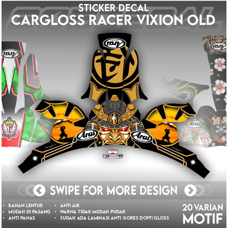 Cargloss racer Old Helmet decal Sticker or Original vixion Old Helmet ...