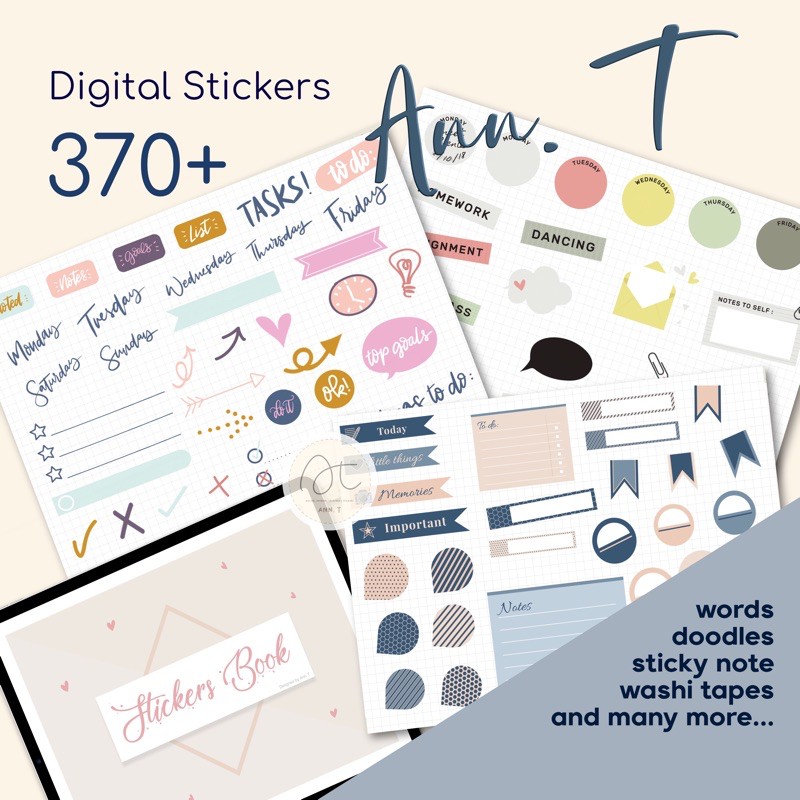 GoodNotes / PNG Digital Planner Sticker Book 1 for Planner / Journal ...