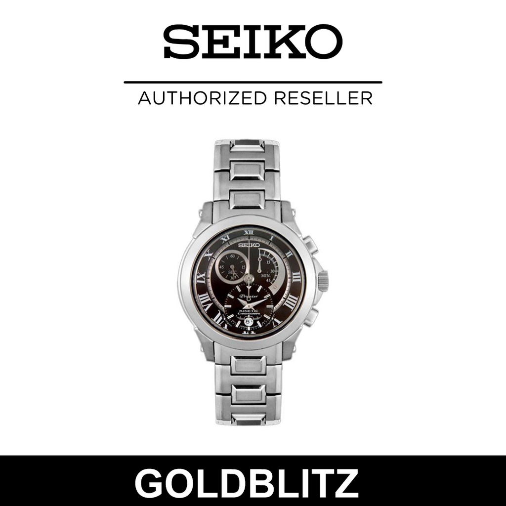 Seiko Premier Kinetic Chronograph SNL041P1 Men s Watches Shopee