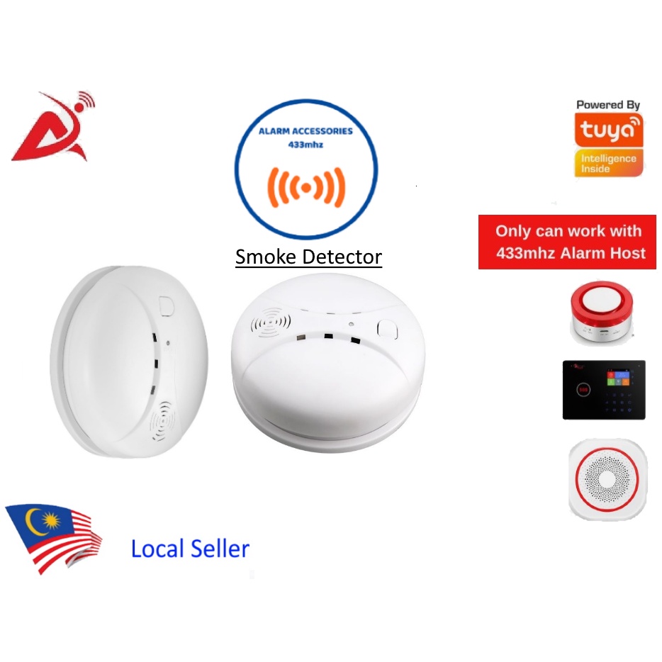 Tuya SmartLife Wireless Fire Smoke Alarm Detector 433MHz Portable Fire ...