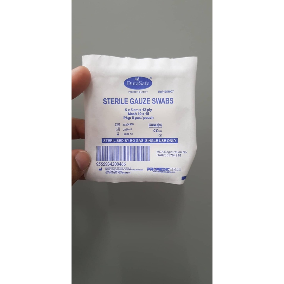 DURASAFE STERILE GAUZE SWABS 5CM X 5CM (5pcs/pouch) | Shopee Malaysia