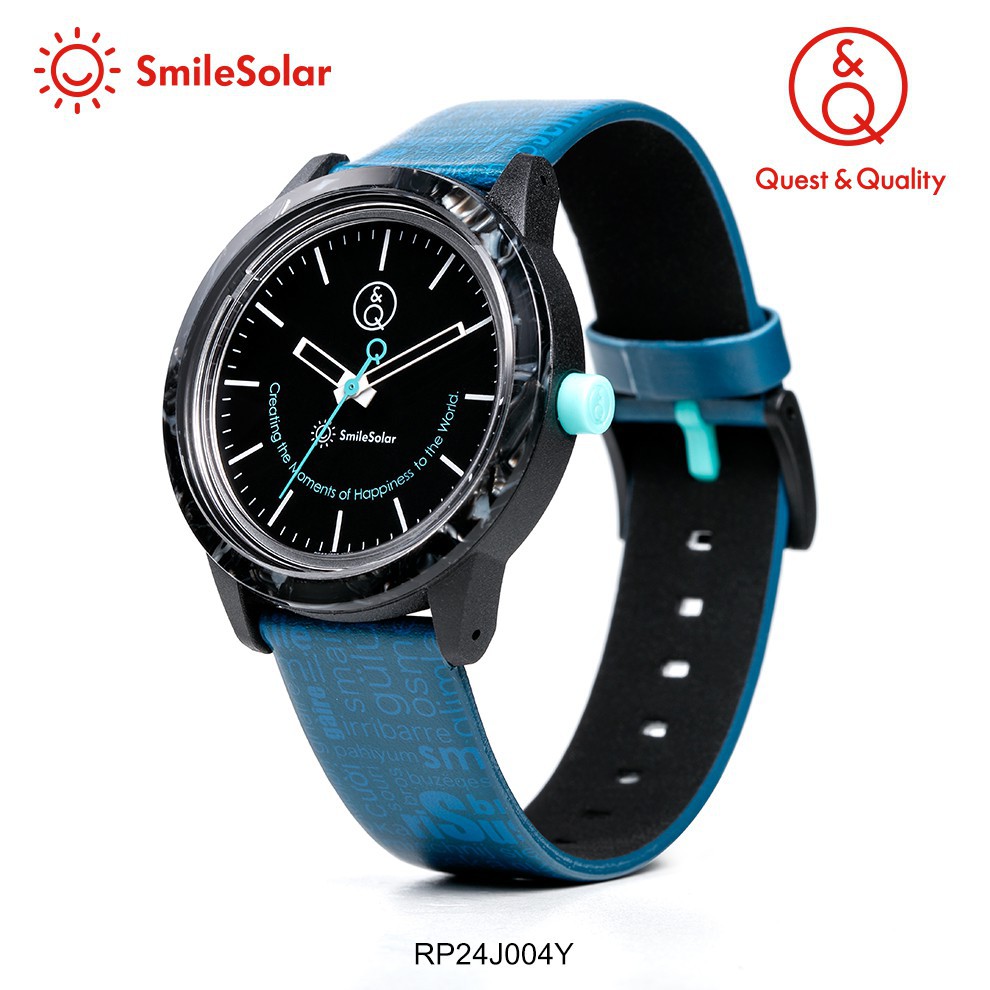 Q Q SmileSolar Japan by Citizen RP24 Series 007 Men s Fashion Leather Solar Powered Watch