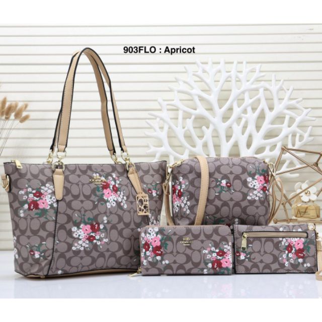 Coach floral tote top bag