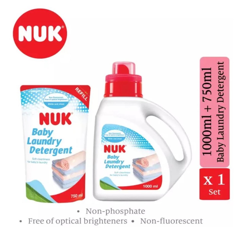 NUK Baby Laundry Detergent 1000ml + 750ml Refill Pack (Expiry Date