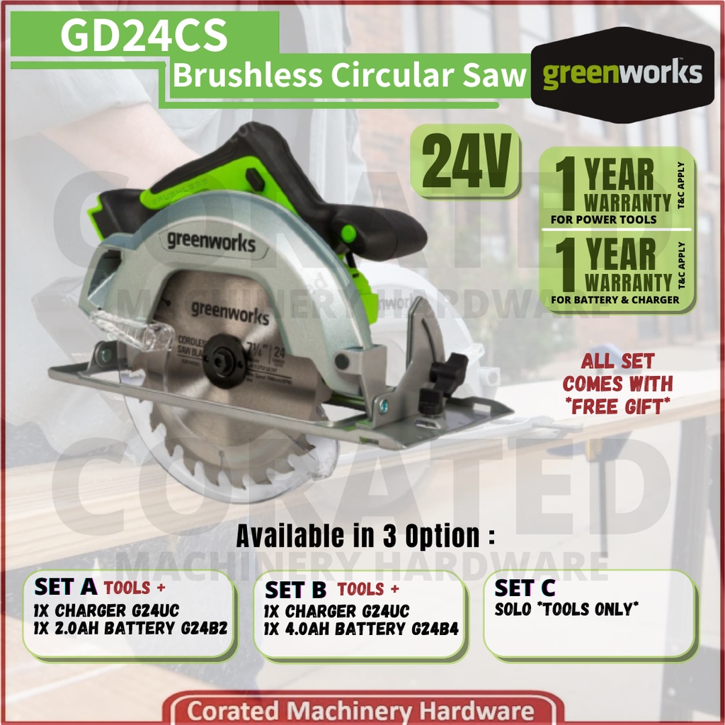 CORATED] Greenworks GD24CS 24V 7
