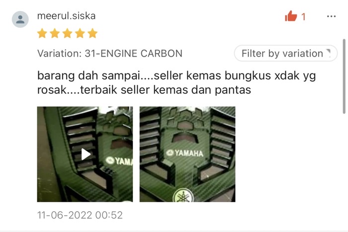 YAMAHA Y15ZR V1 V2 COOLANT NET / ENGINE COVER CARBON BLACK Y15 ALLOY ...