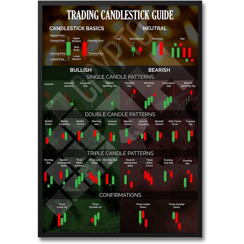 Trading Candlestick Guide Poster Seeing Rise Posters Watching Fall