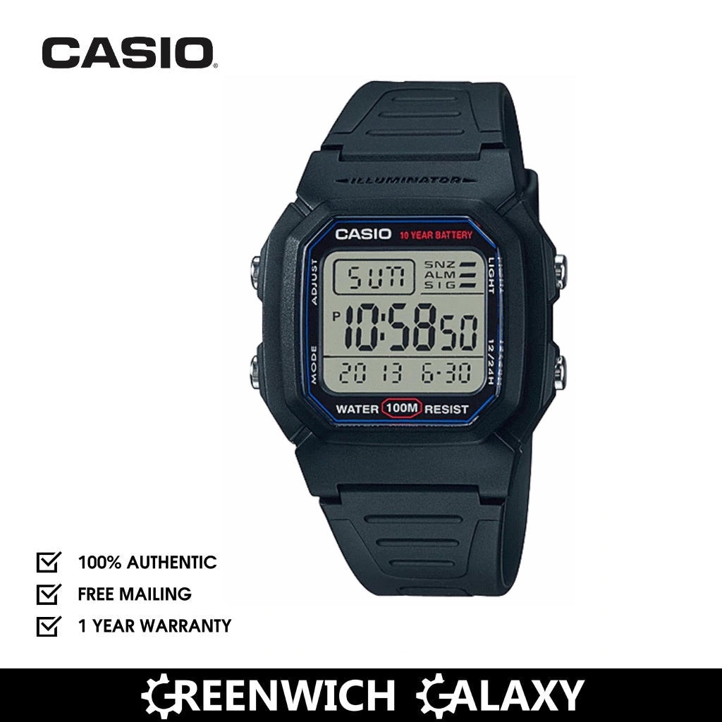 Casio W800HD-1A Digital Watch Silver/Black