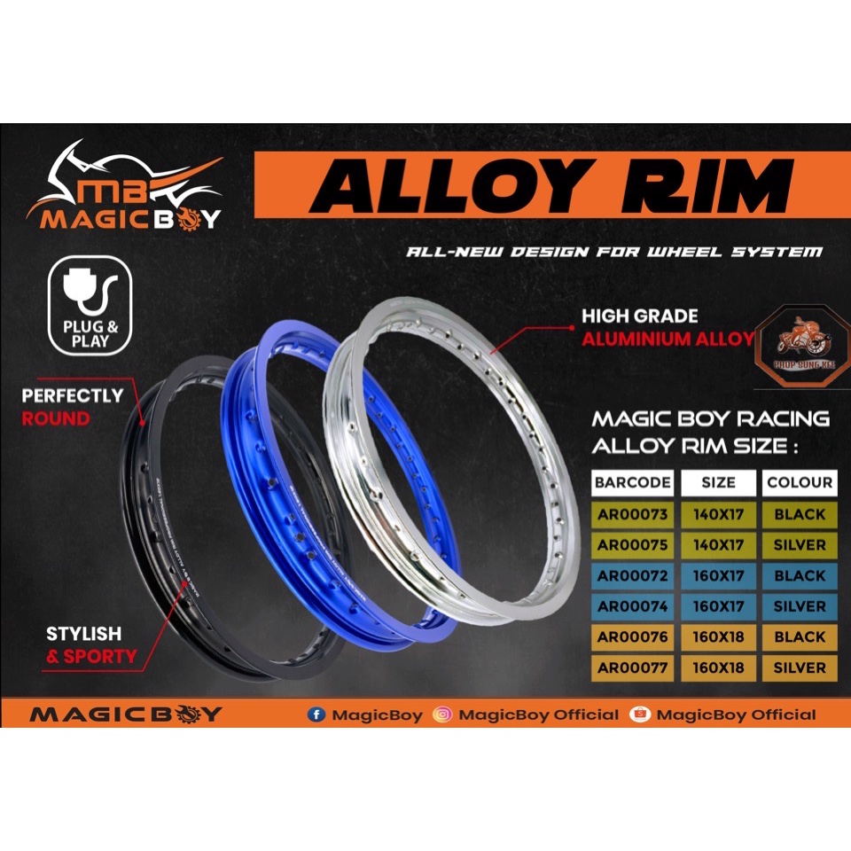 RIM ALLOY COLOR MAGIC BOY 140-17/160-17/160-18 | Shopee Malaysia