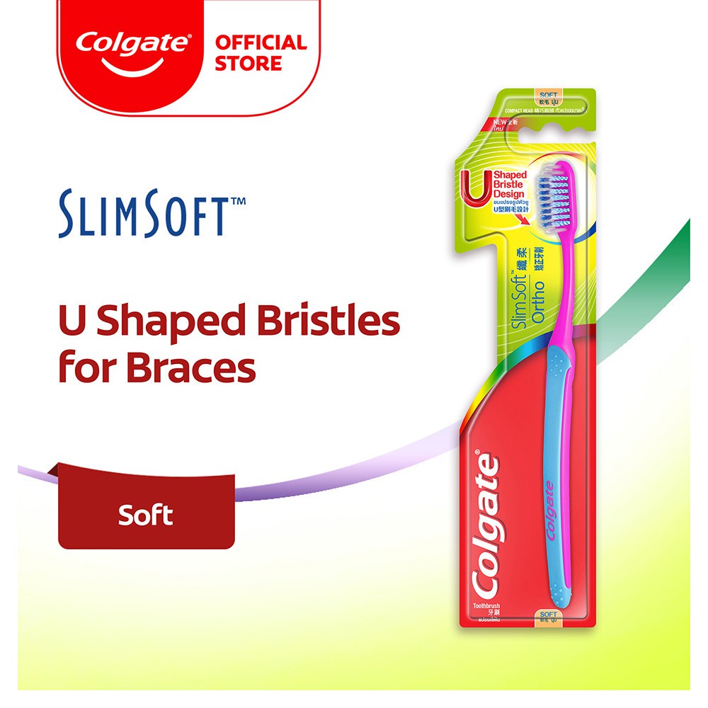 Colgate SlimSoft Ortho Soft Braces Toothbrush (1's) | Shopee Malaysia