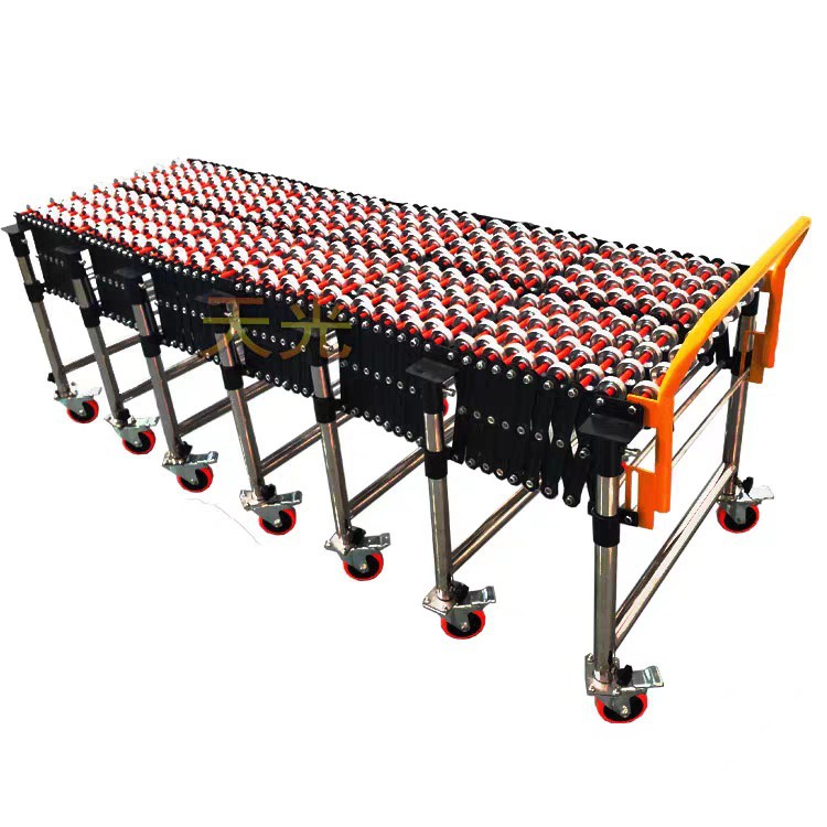 Flexible Roller Conveyor Unpowered Rotating Line roller Telescopic ...