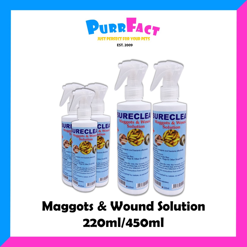 Sureclean Maggots & Wound Solution - 220/450ml Spray Penyelesaian ...