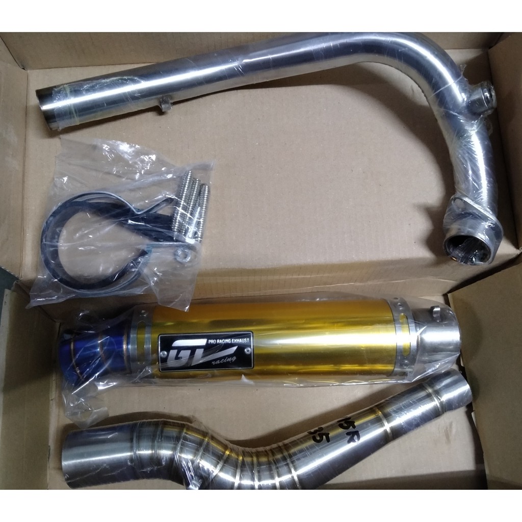 🔥GL TURBO Z DRAG EXHAUST PIPE Y15 35MM (GOLD)🔥 | Shopee Malaysia