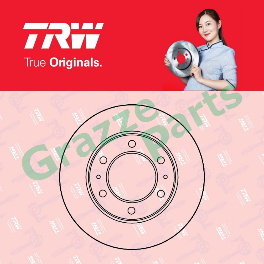 2 pcs) TRW Disc Brake Rotor Front for DF3035 Toyota Hilux LN106