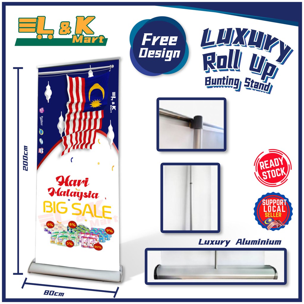 LUXURY Roll Up Bunting - 85cm (W) X 200cm (H) ---------- FREE DELIVERY  PENINSULAR MALAYSIA